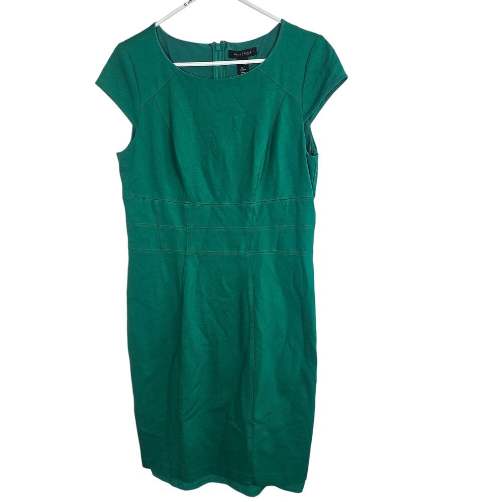 White House Black Market Dress Knee Length Dress Sheath Dress 12 Green Women